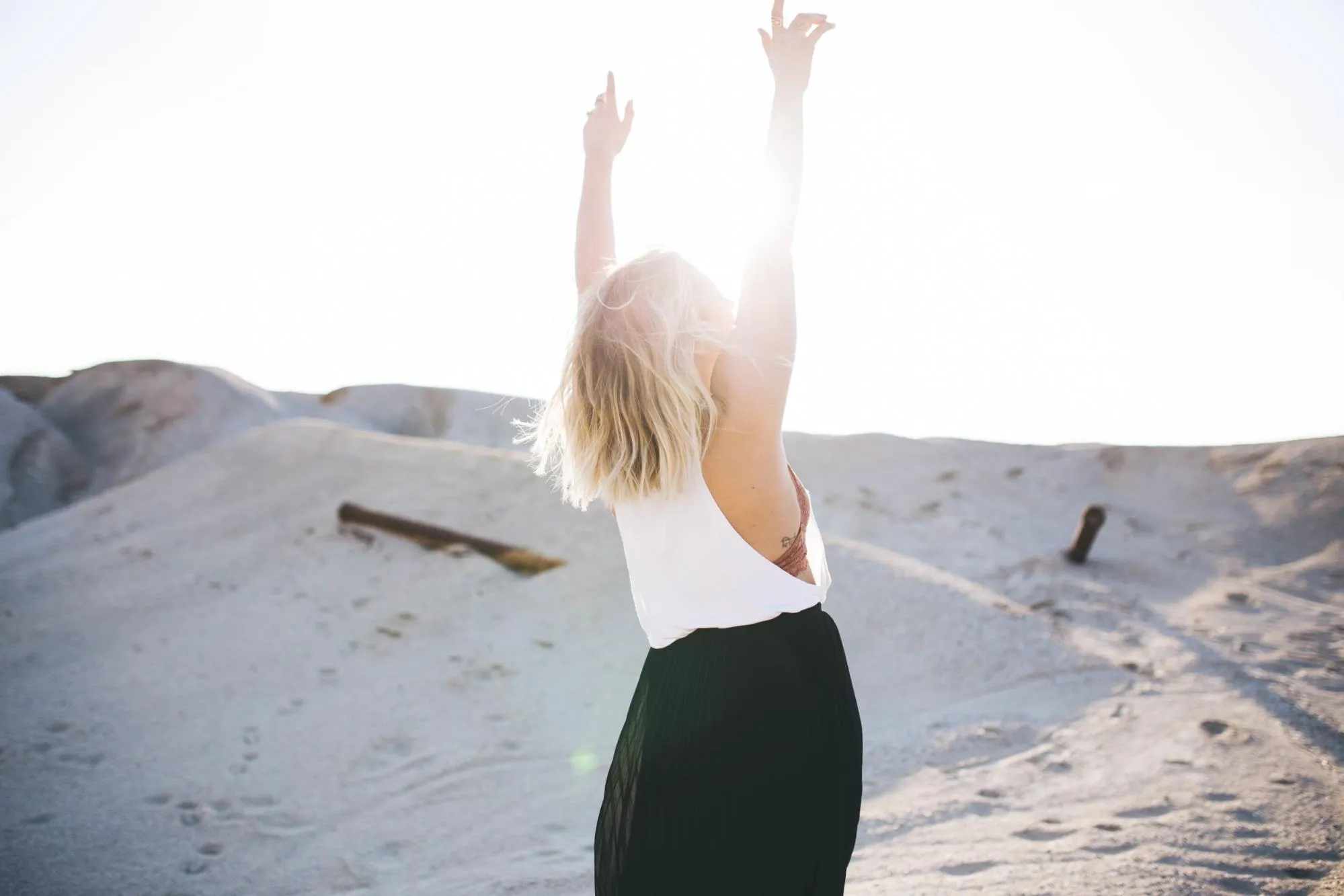 Photo of a woman enjoying the sun