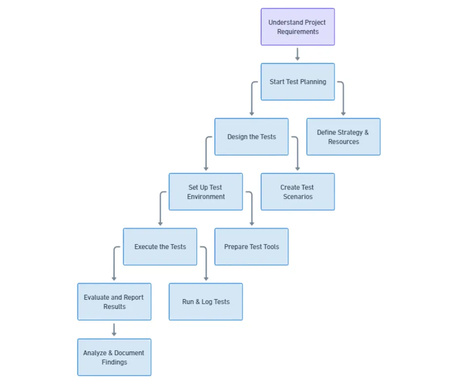 Software testing processes from planning to execution