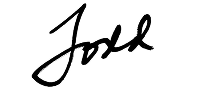 Black handwritten signature on a white background.