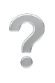 Gray question mark icon with a slight shadow on a transparent background.