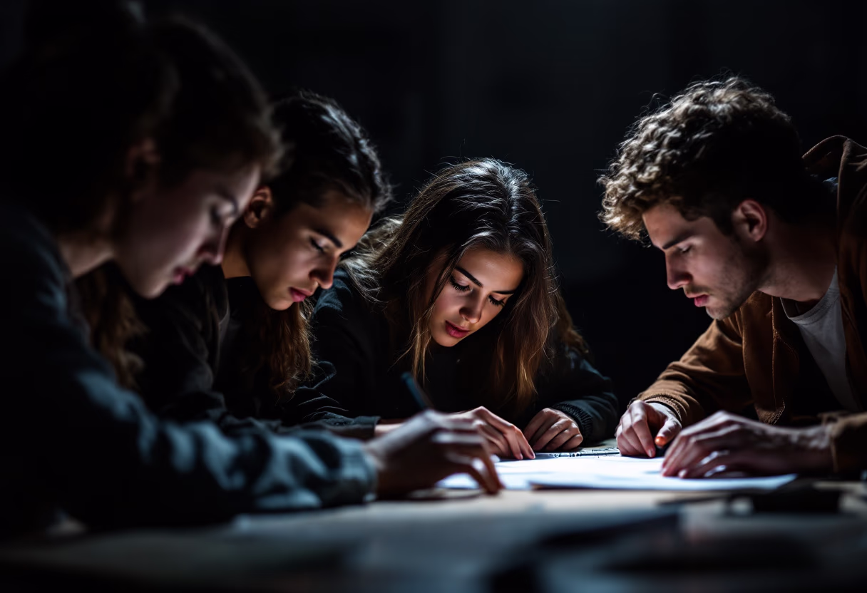 image of students collaborating on a project (for a edtech)