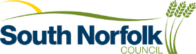 South Norfolk Council logo with stylized wheat and yellow and green arcs.