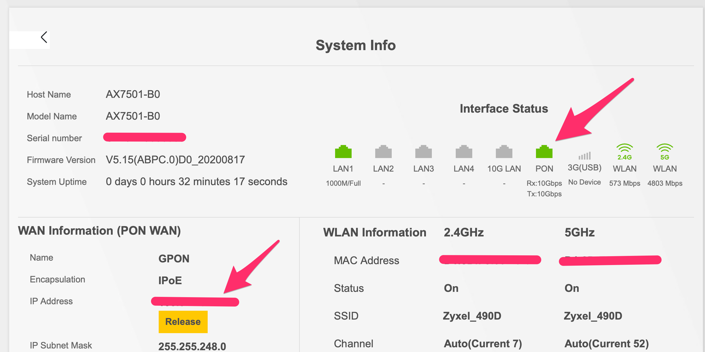 zyxel-ax7501-wan-interface-status