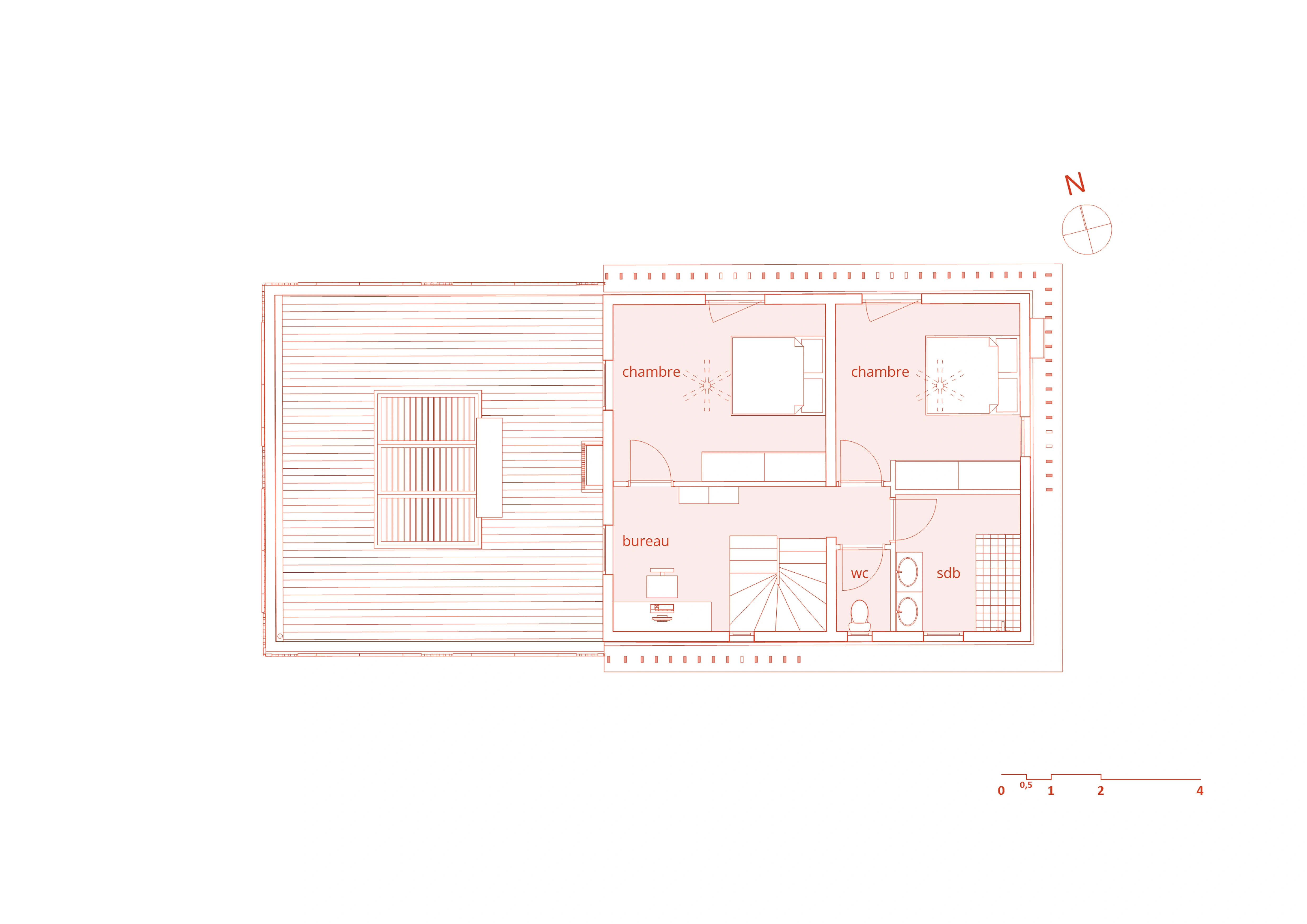 Kaz Duo LAMP Architectes plan R+1