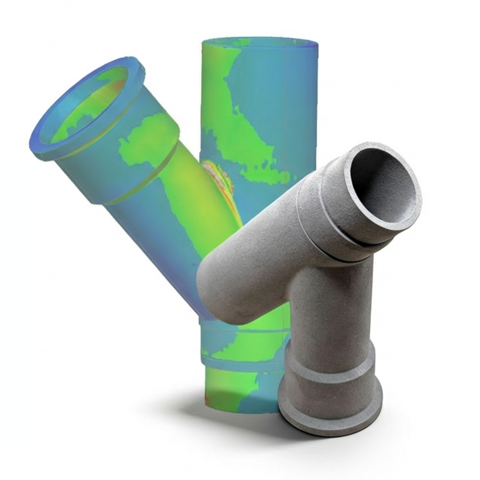 Scan of a part shown beside the printed part