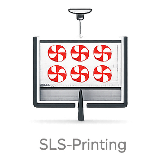 SLS printing stage of the Cold Metal Fusion process