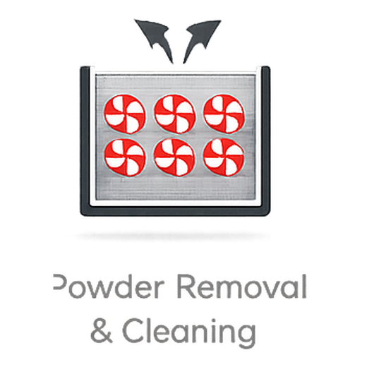 Powder removal and cleaning stage of the Cold Metal Fusion process
