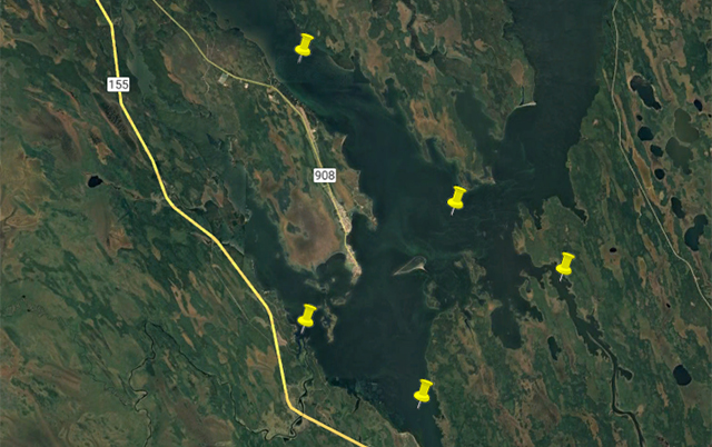 Location pins of water sample collection