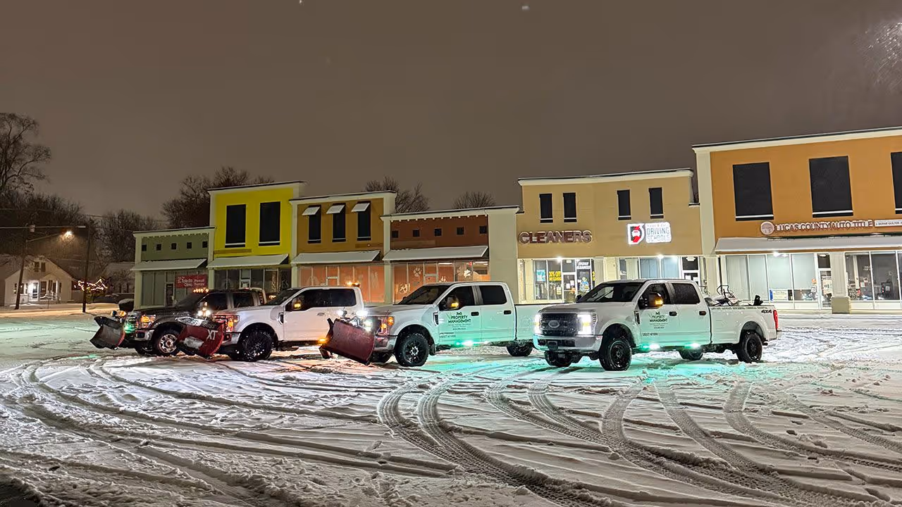 Winter snow removal services for parking lots and access areas in Bedford Township, Michigan