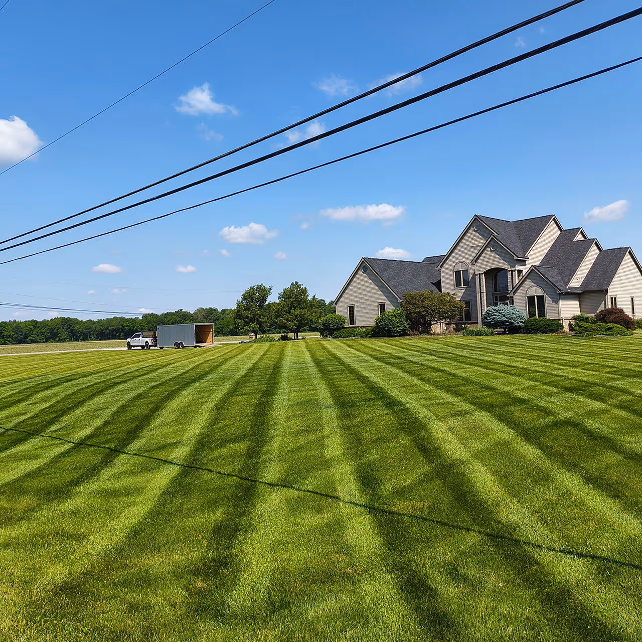 New lawn installation with proper grading in the Toledo, Ohio area