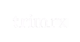 Trimrx wordmark logo in white on a black background.