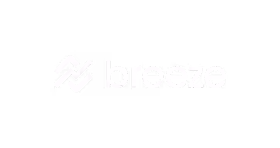 Breeze company logo with stylized double wave icon on black background.