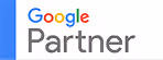 Google Partner badge with colorful Google logo and gray Partner text on white background.