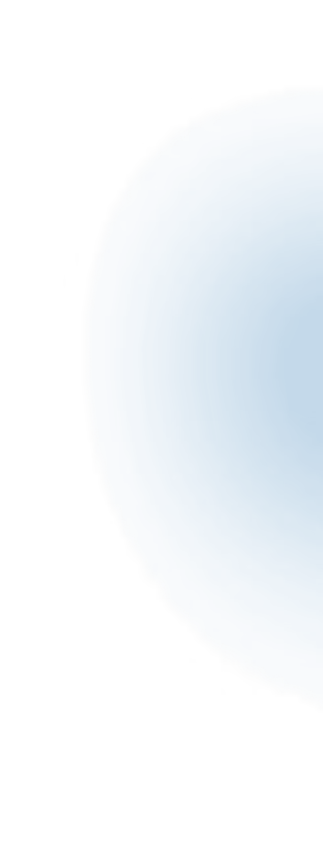 Large blue circle with a fuzzy edge set against a black background on the right side.
