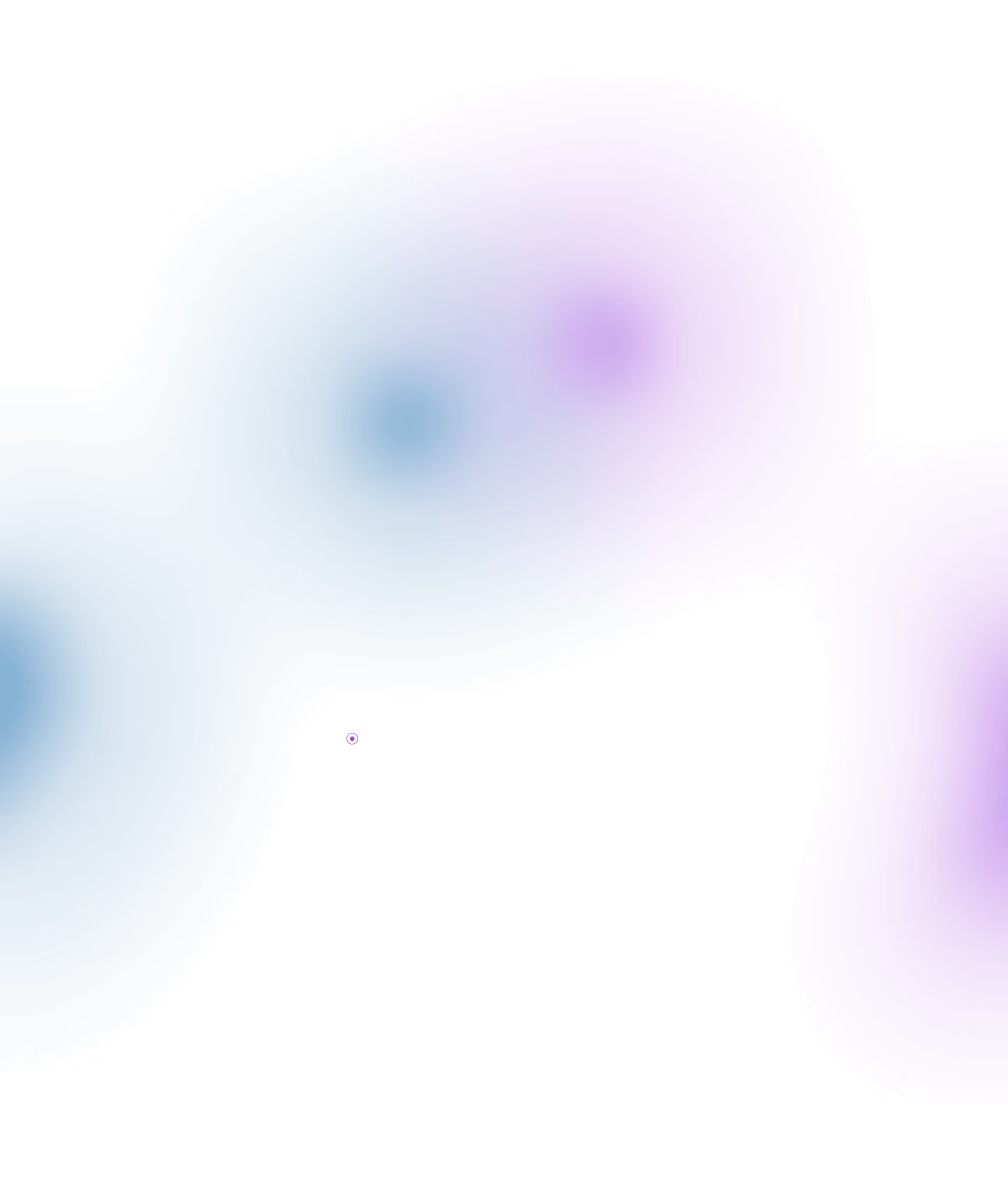 Blurred abstract gradient shapes in blue and purple on a black background.