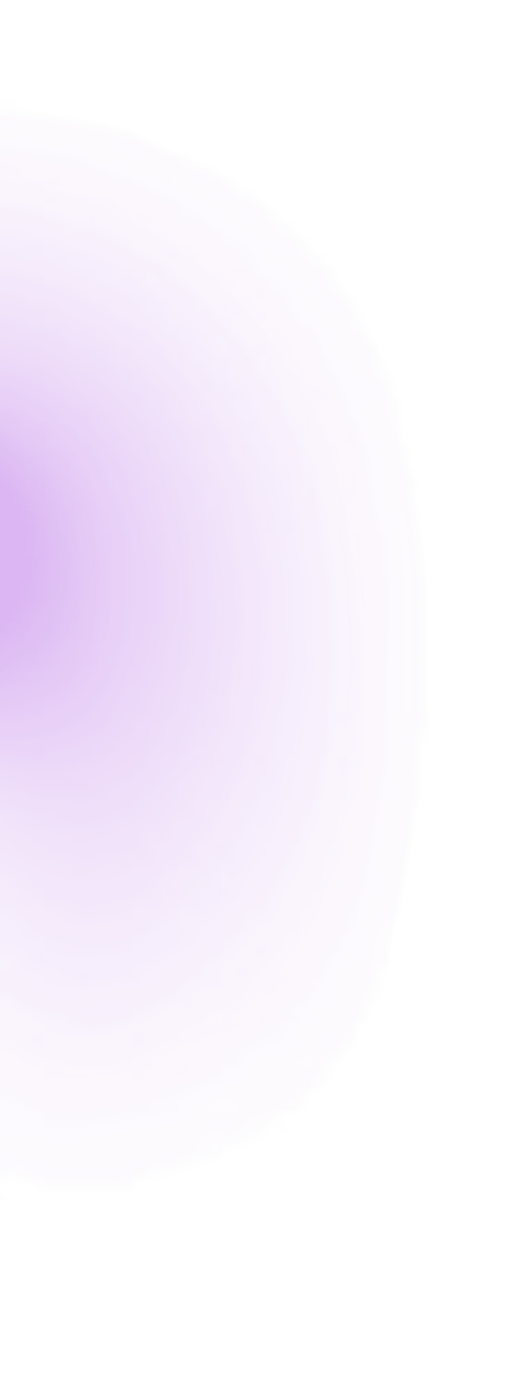 Large purple blurred circular shape on a black background occupying left side of image.