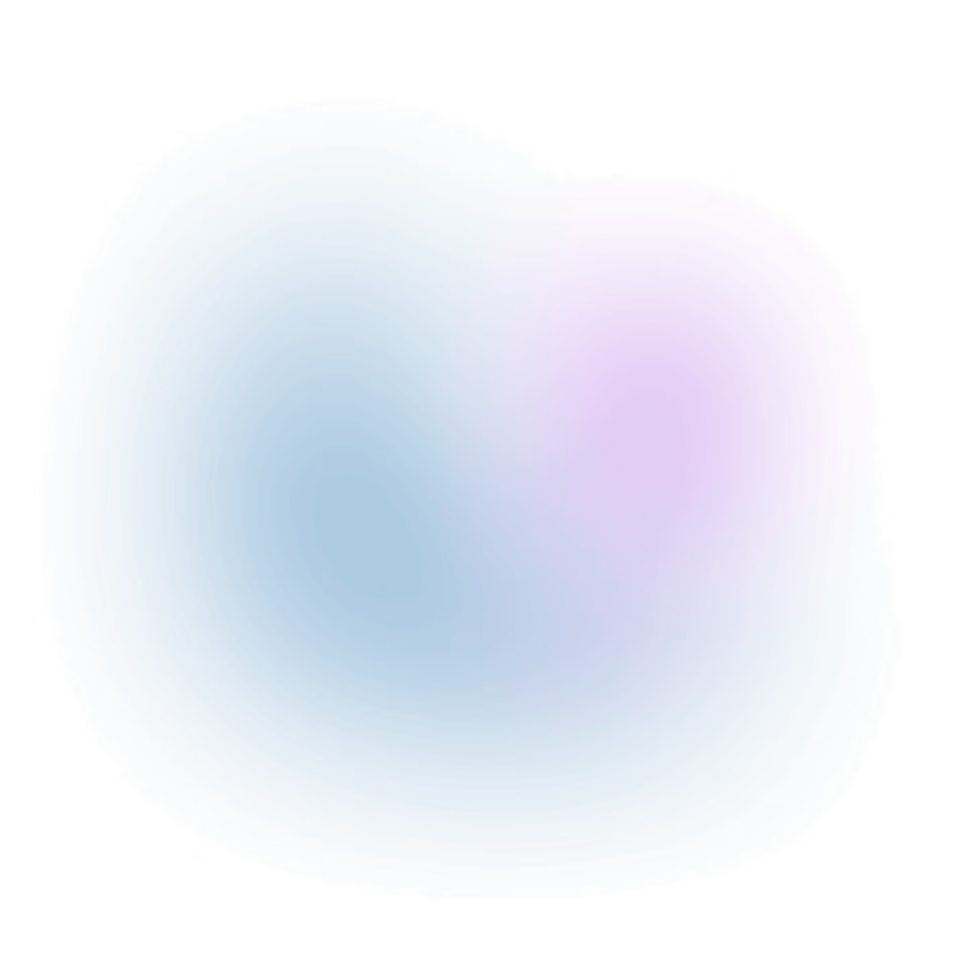 Abstract blurred blue and purple rounded shape on black background.