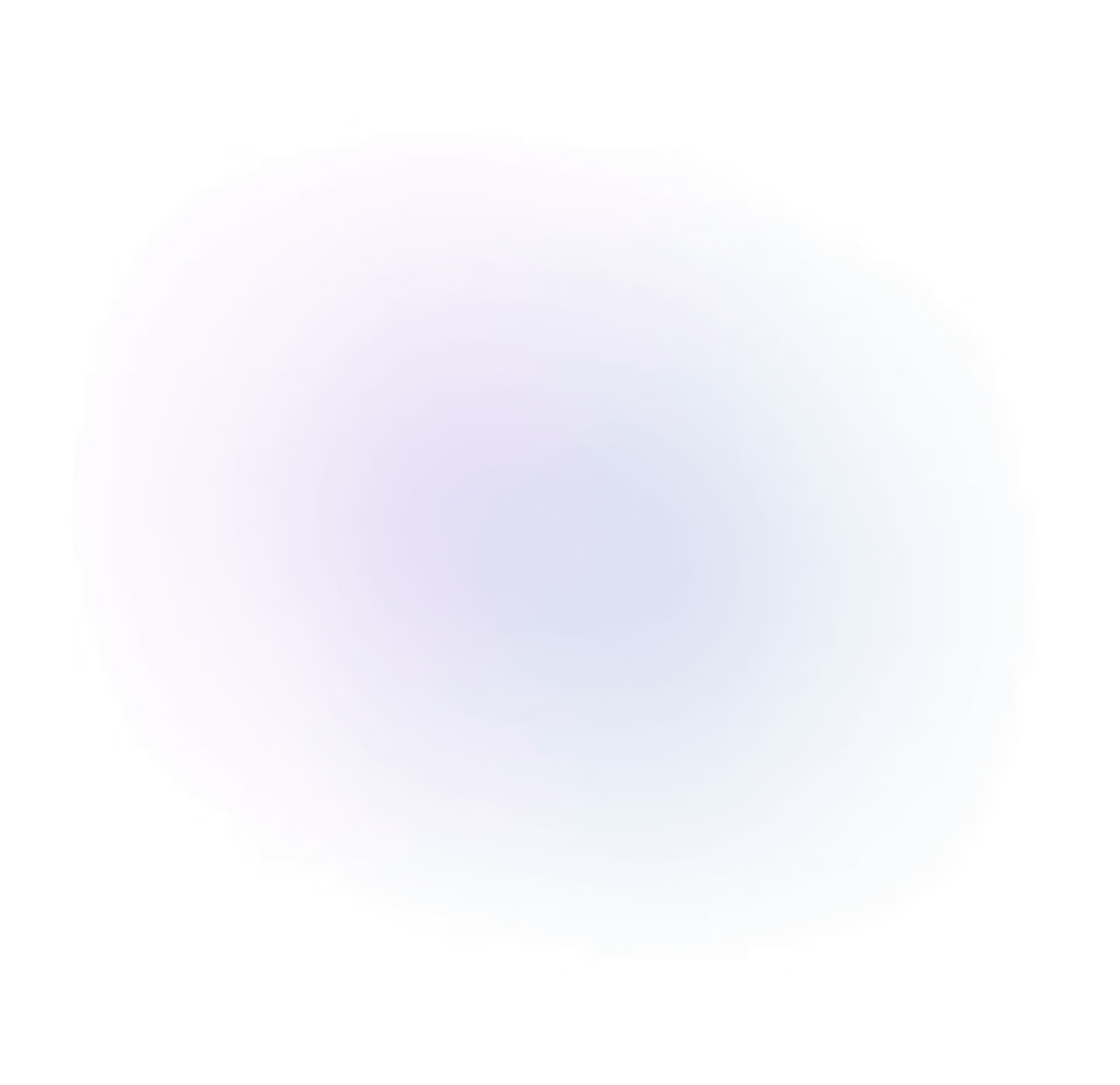 Blurred oval shape with a purple left side blending into a blue right side on a black background.