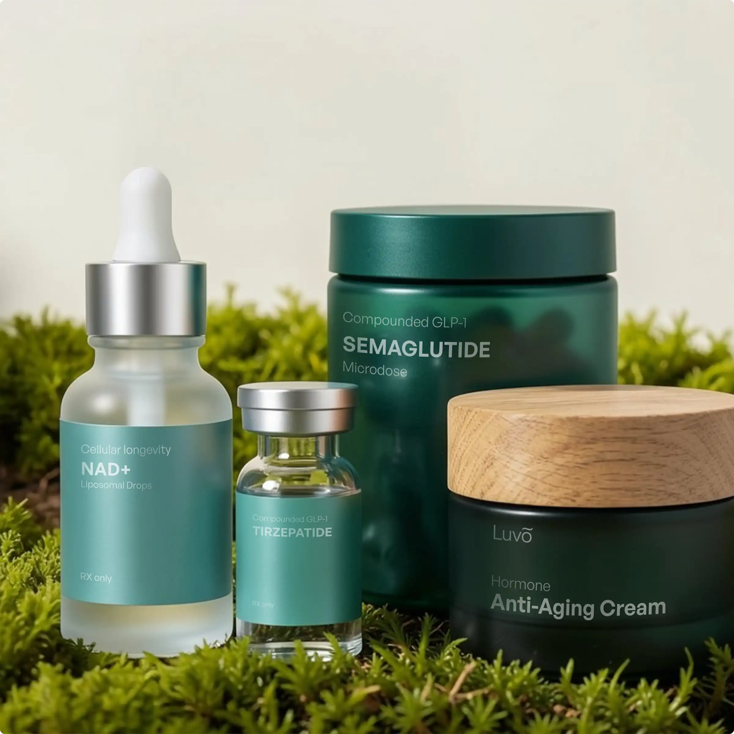Luvo treatment products for weight, longevity, hormones, and skincare