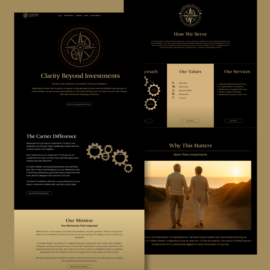 Cartier Wealth website screenshots