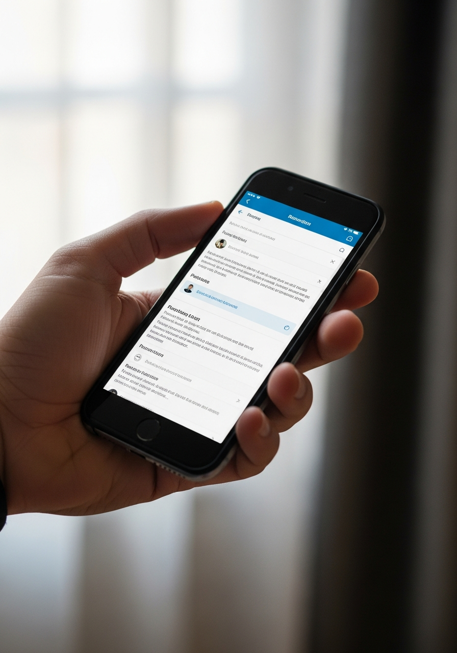 A hand struggling to navigate a poorly formatted website on a smartphone.