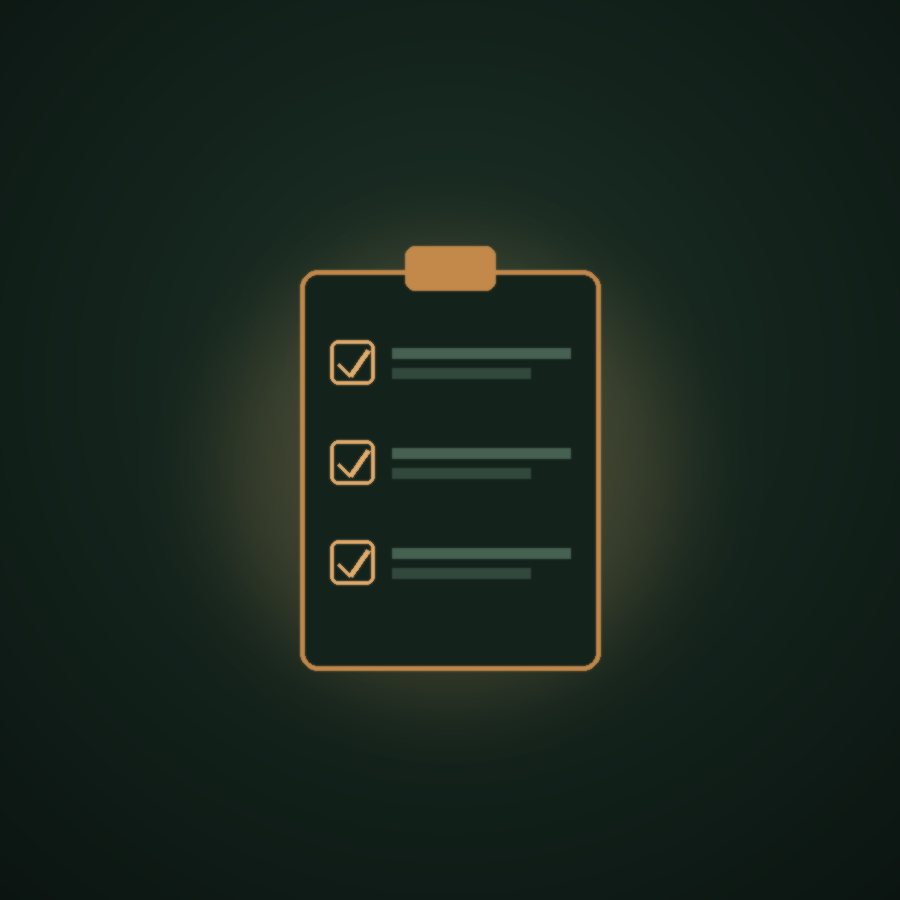 Illustration of a clipboard checklist with three checked questions to ask before hiring a web designer