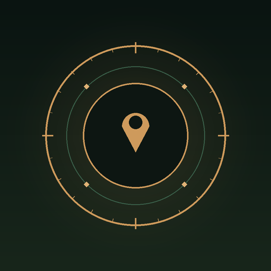 Compass and map-pin medallion badge design representing web design services in Tomball, TX