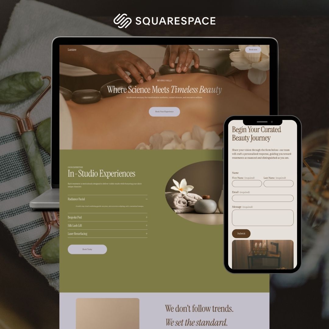 Lumiere — med spa website design example by Social Reach