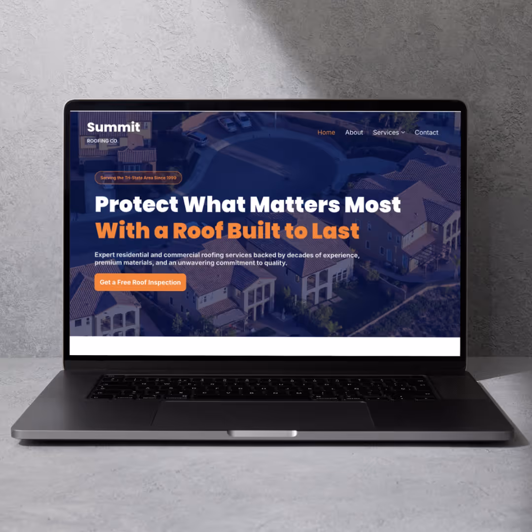 Summit Roofing — roofing company website design example by Social Reach