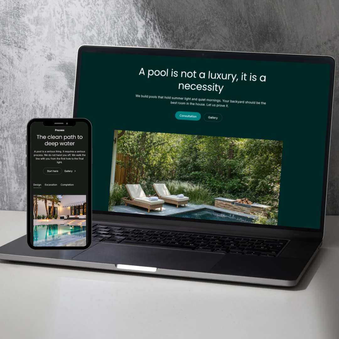 Blue Waves Pools — pool builder website design example by Social Reach