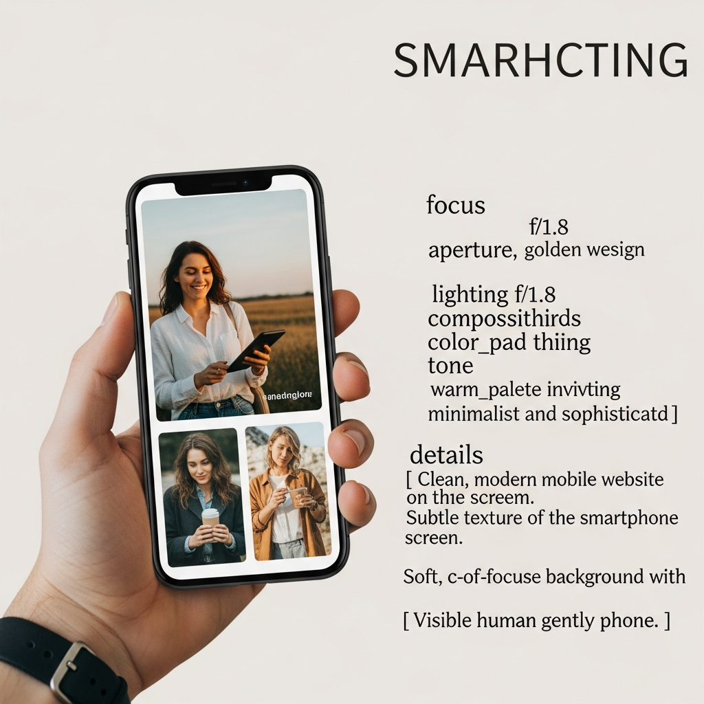 Close-up of a smartphone displaying a mobile-first service business website