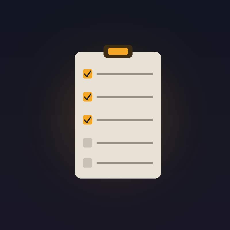 Illustration of a checklist on a clipboard