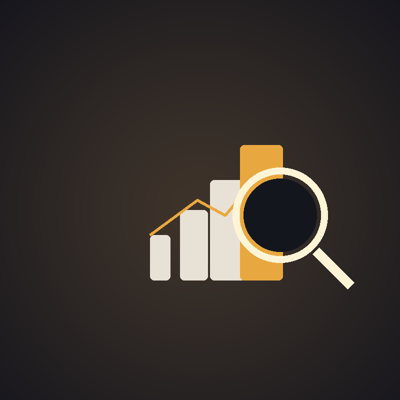 Illustration of a magnifying glass over an upward-trending growth chart, representing local SEO growth
