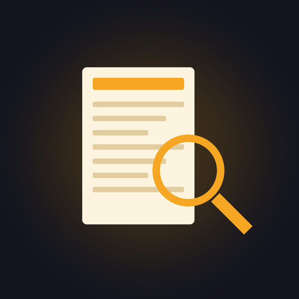 Illustration of a magnifying glass over a web page, representing local search basics