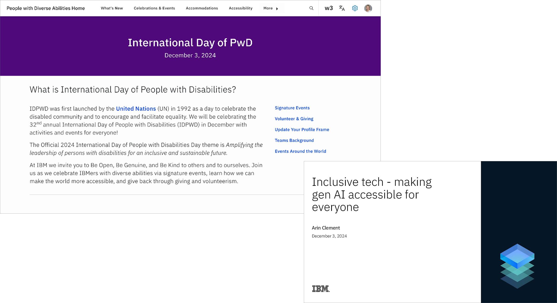 IDPWD website and presentation cover