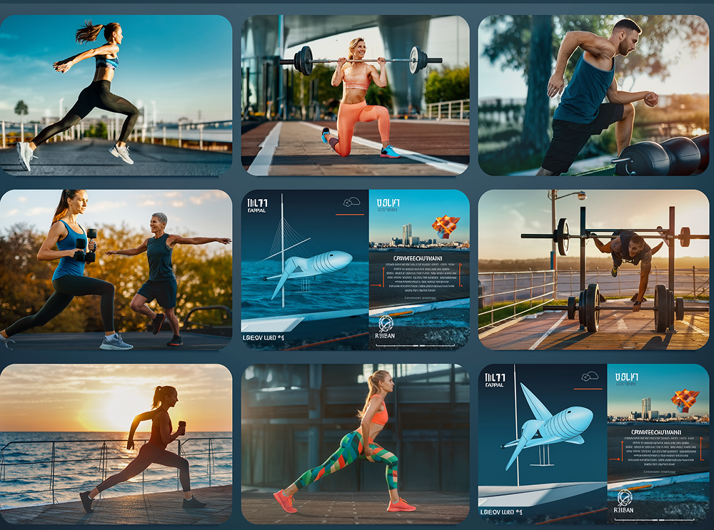 Initial Firefly mood board for a fitness app with AI