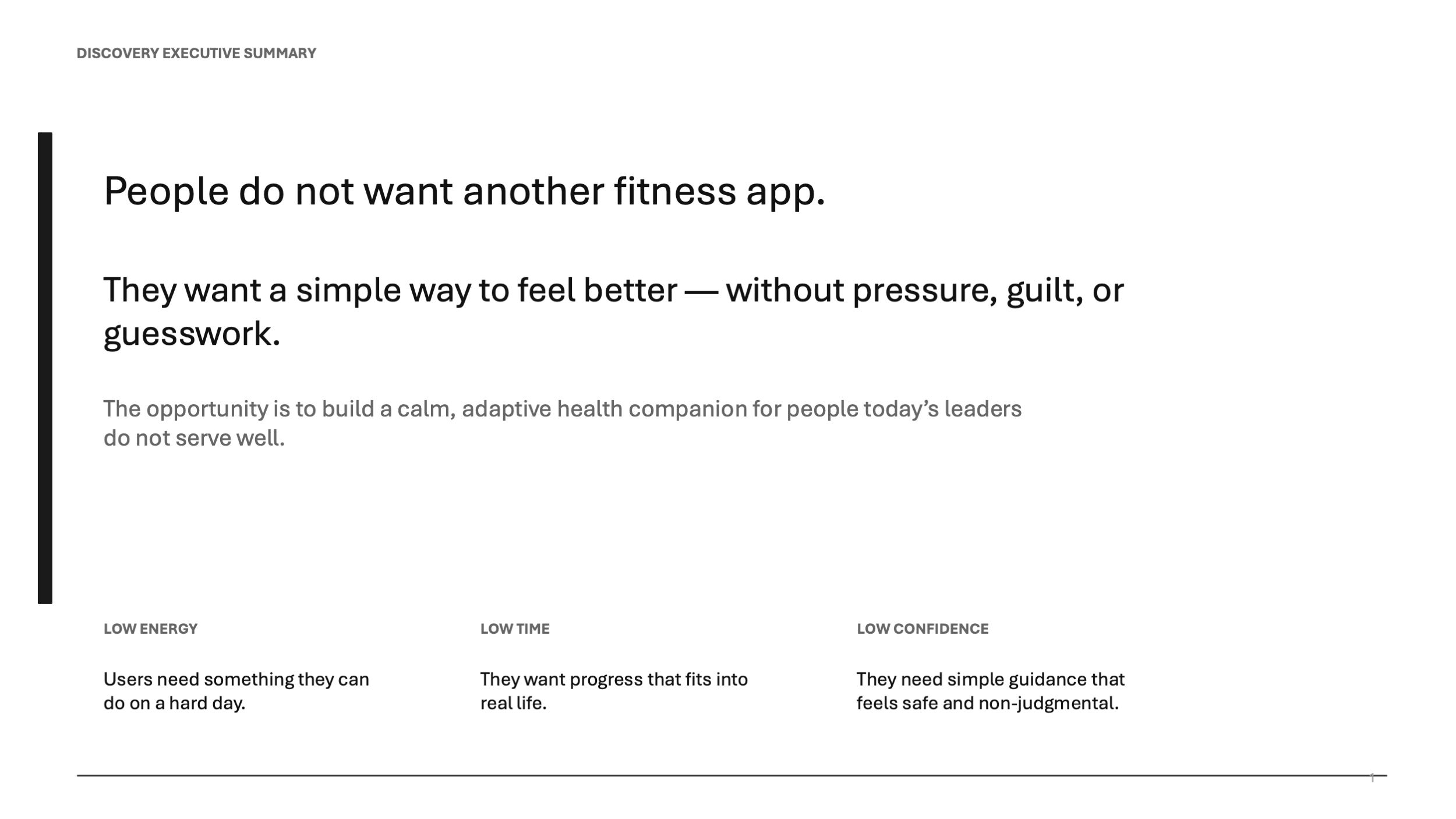 Pitch deck 1, People don't want another fitness app