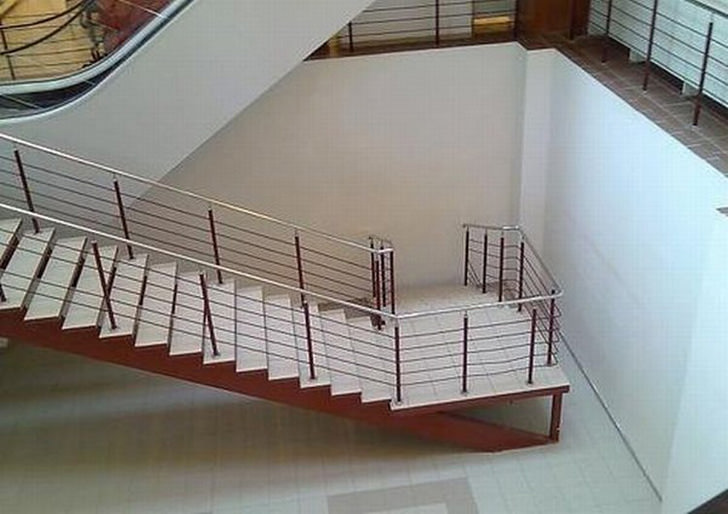 Construction communication issues result in stairs leading into a wall