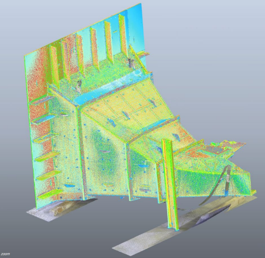 Head chute deviation analysis by AsBuilt for fabrication verification