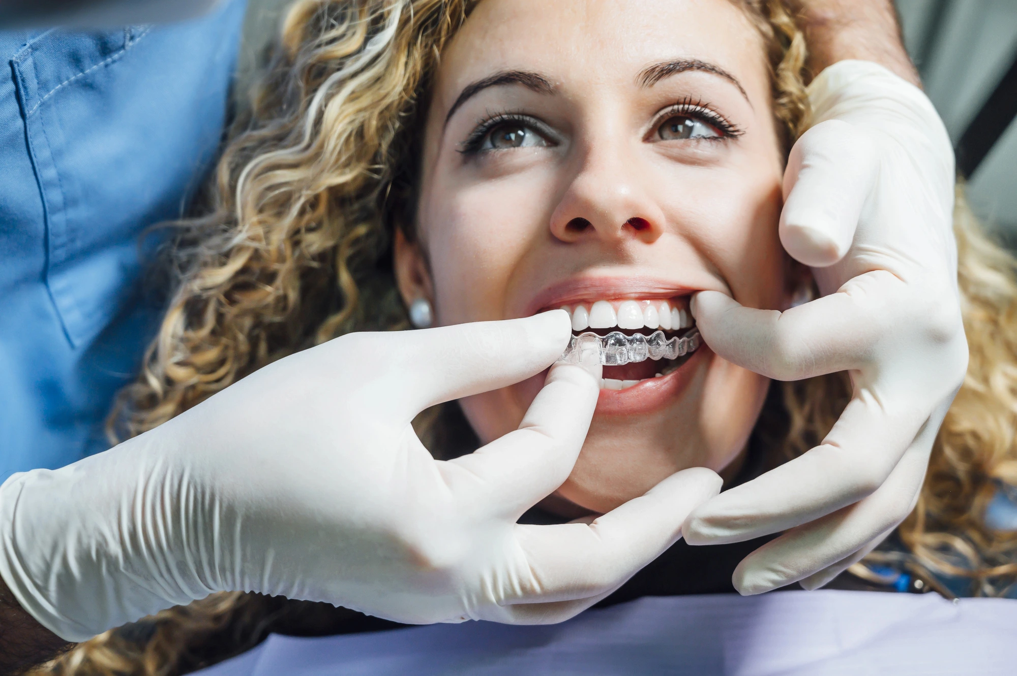 woman getting fitted for Invisalign in Louisa VA