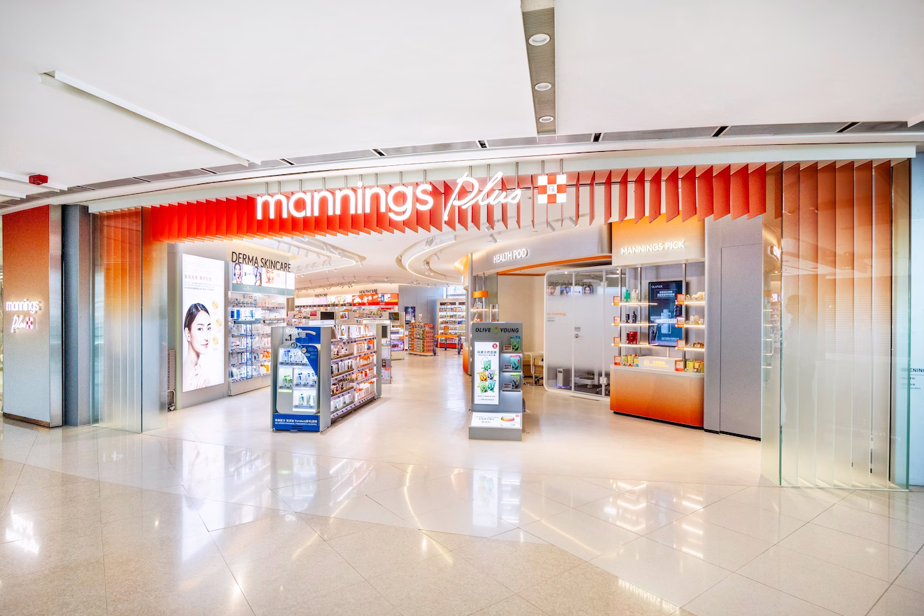 Mannings IFC retail store interior designed by Studio X in Hong Kong