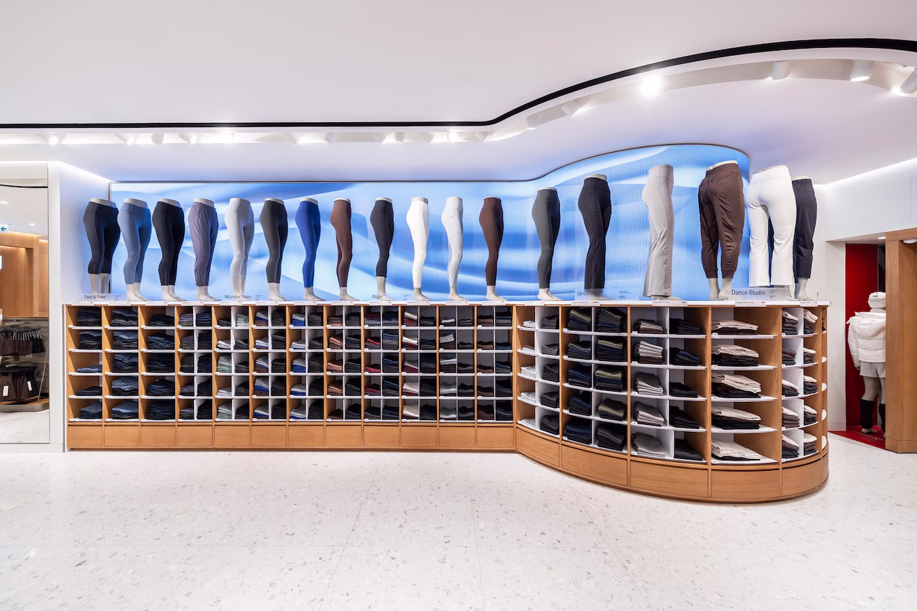 lululemon Pacific Place flagship store interior designed by Studio X in Hong Kong
