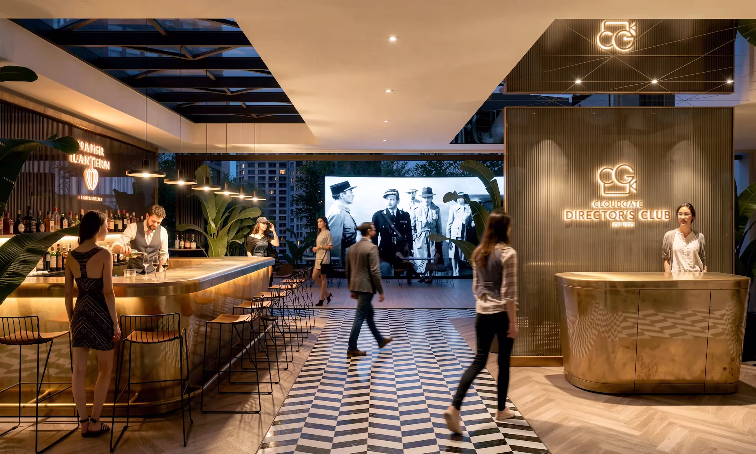 Cloudgate Director's Club bar and reception at UA Sha Tin, designed by Studio X