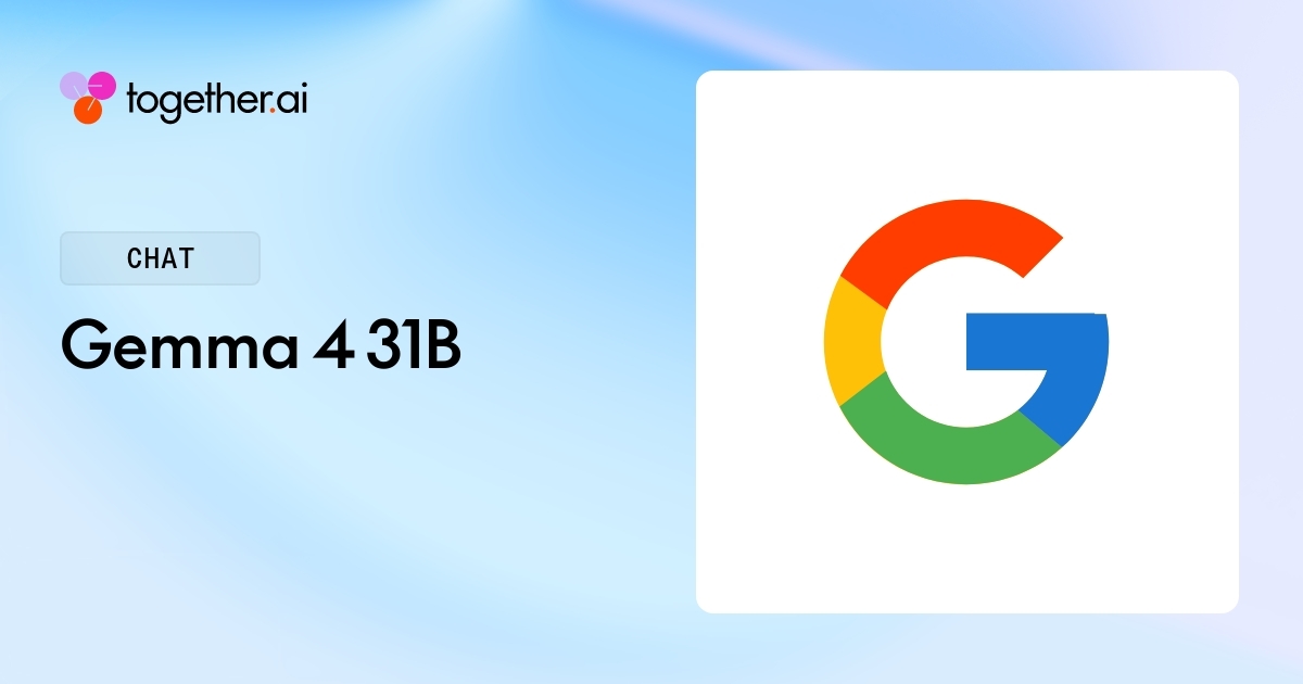 Gemma 4 31B API | Together AI