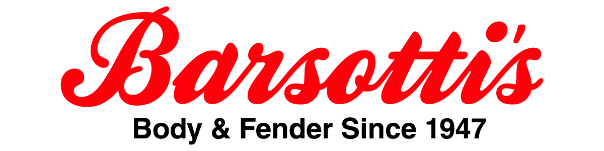 Red Barsotti's logo with "Body & Fender Since 1947" underneath.