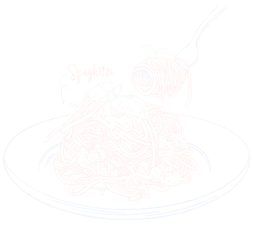 Une assiette de spaghetti avec une sauce tomate garnie de feuilles de basilic et une fourchette.