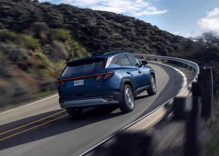 Hyundai driving on the freeway