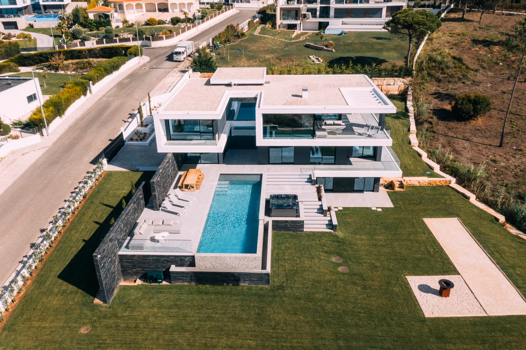 Sea Insight Villa pool deck with stepping stones and infinity edge overlooking Atlantic