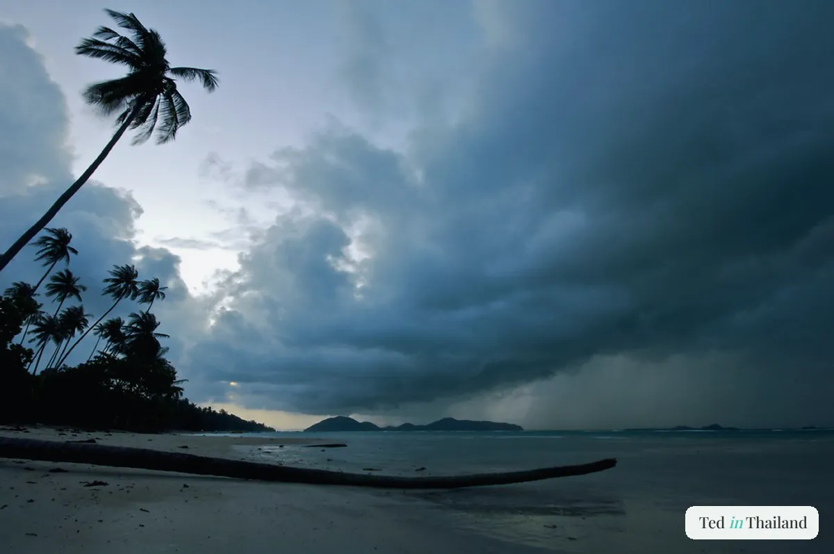 Rainy season beach on Koh Samui