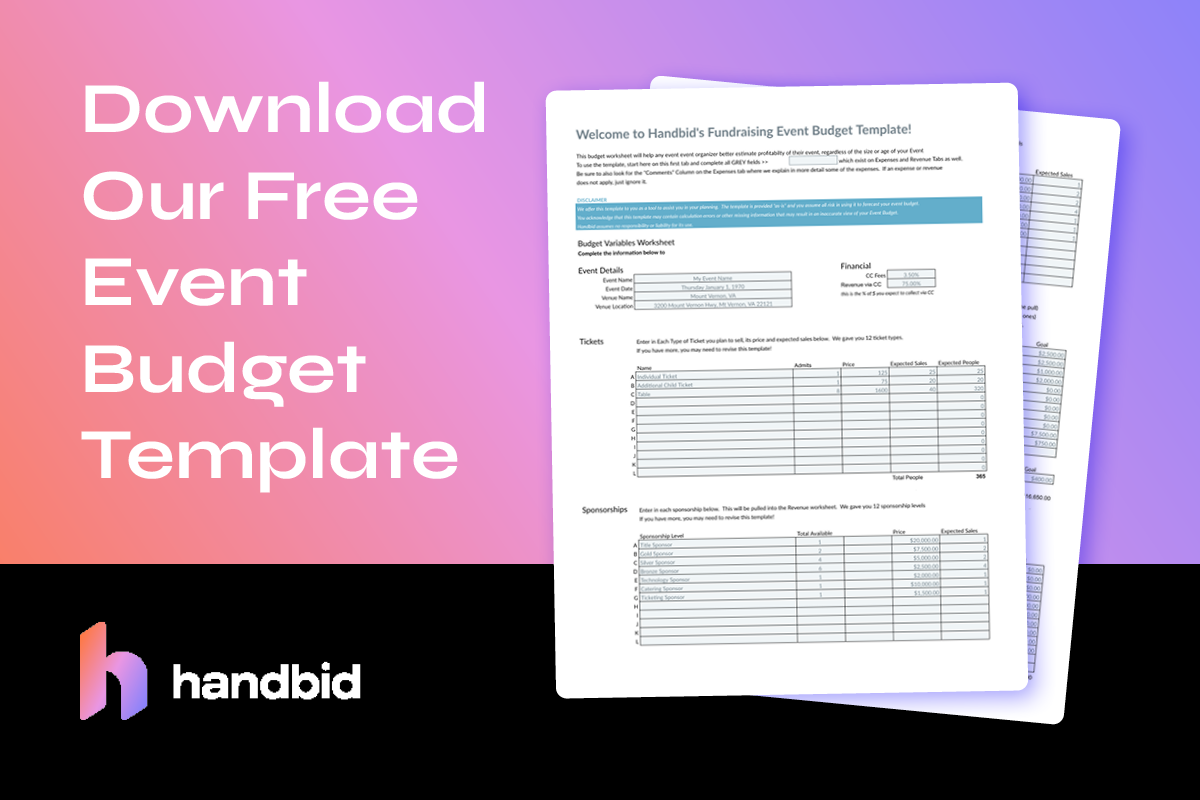 A preview of our free fundraising event budget template.